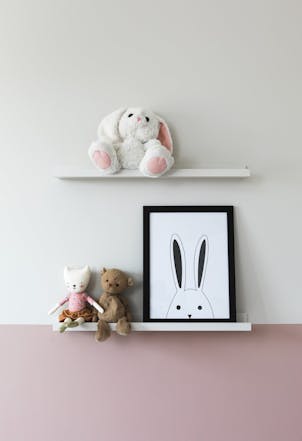 playful muted pink and white wall