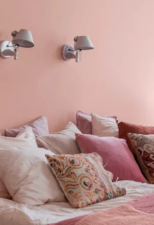 light pink bedroom wall