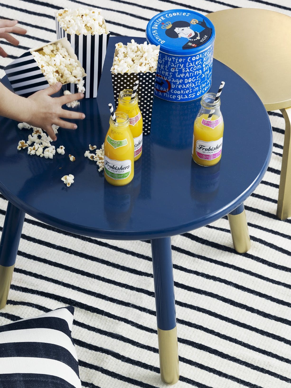 popcorn on a table