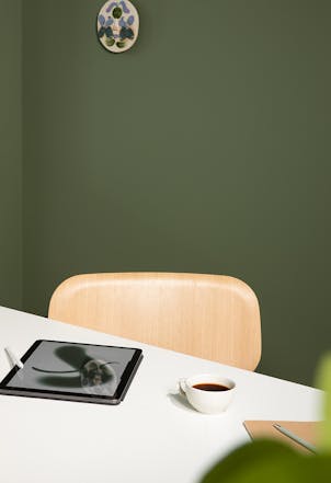 dark olive green wall
