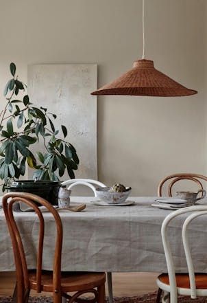 faint taupe dining room wall