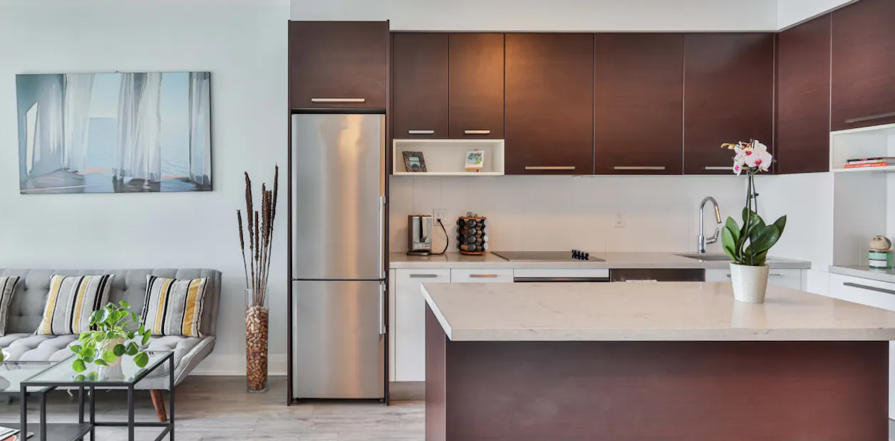 contemporary red kitchen cabinets