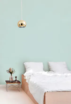 light teal painted wall