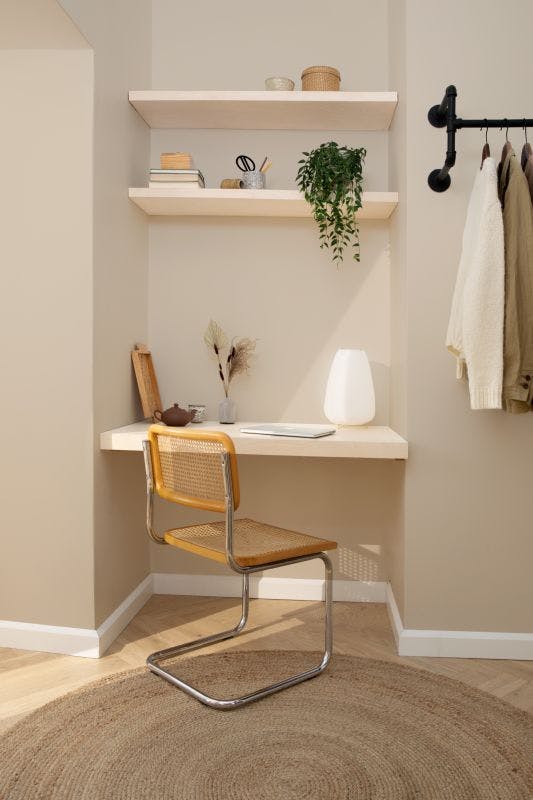 beige home office painted in dream x459 paint colour 