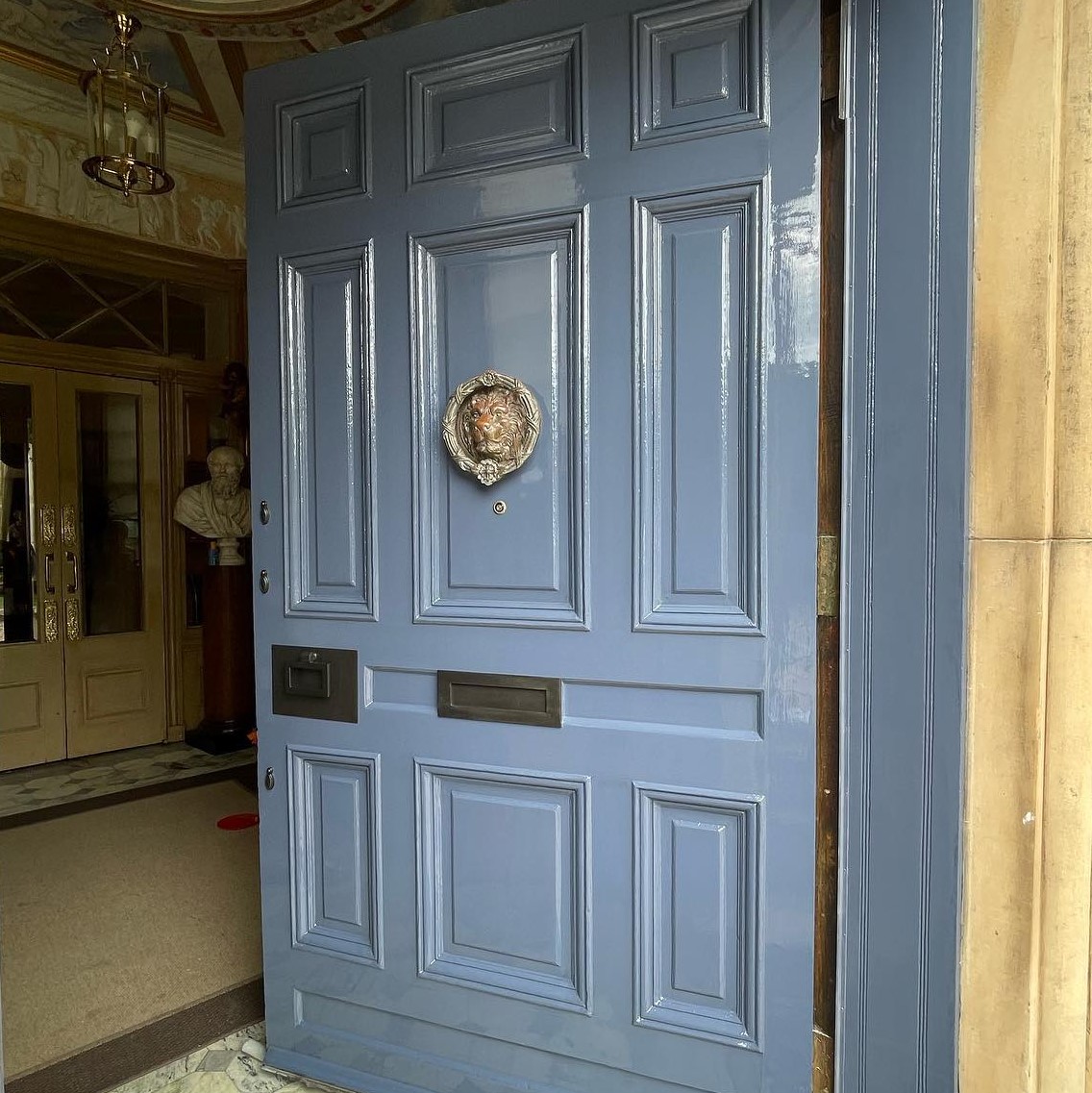 blue glossy front door