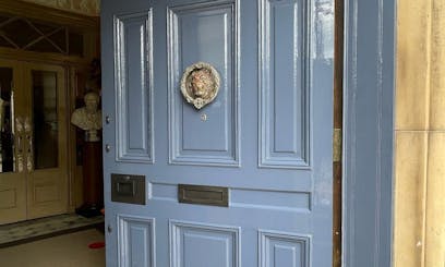 blue glossy front door
