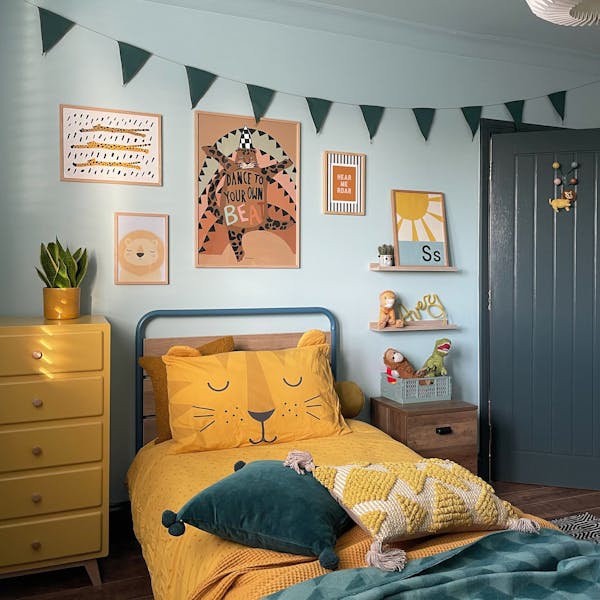 kids bedroom with a jungle theme