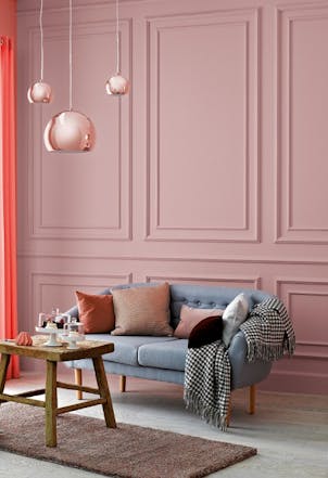 pale pink living room wall