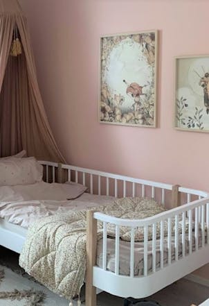 pinkish-coral kids bedroom wall
