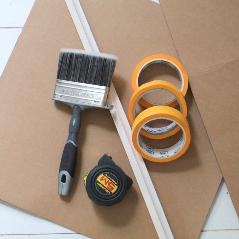 Painting Tools on Cardboard Sheets