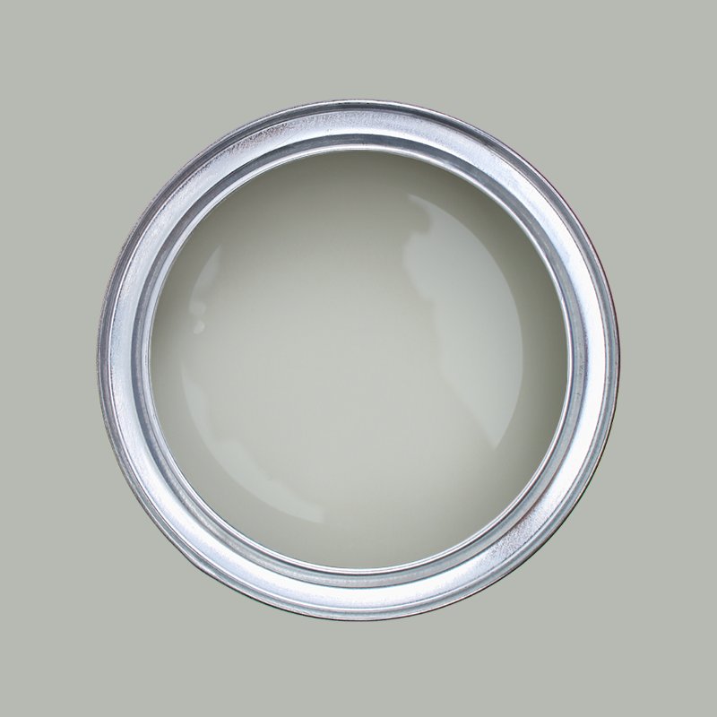 Paint pot from above with Tikkurila's Sea Smoke X447 in it
