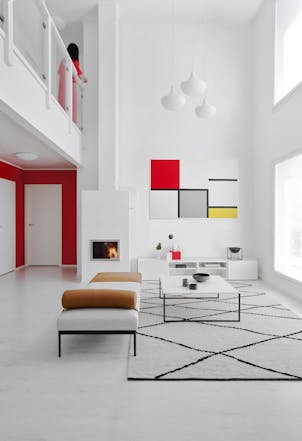 living room wall painted in Paper F497