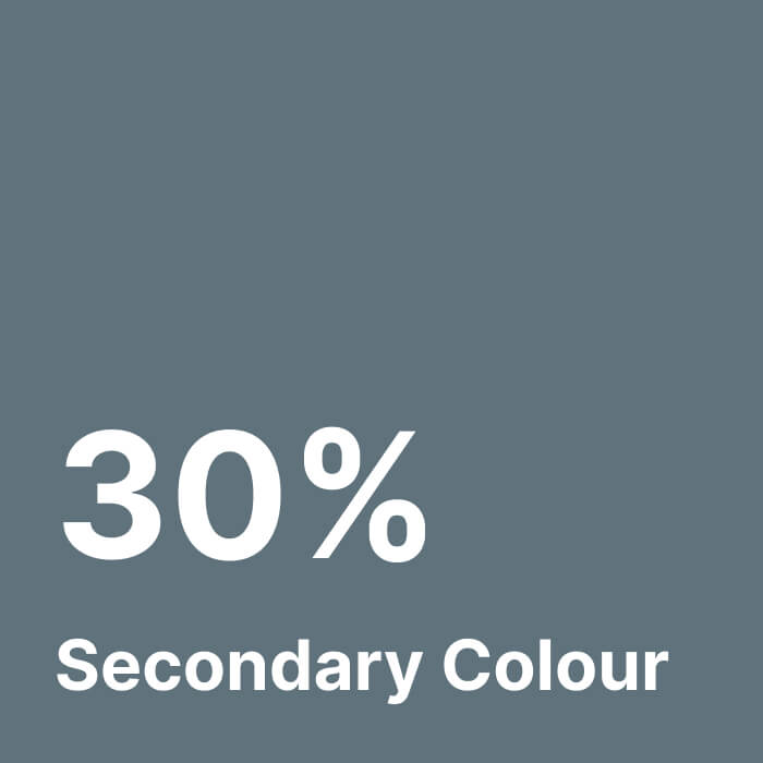 30% will be a secondary shade
