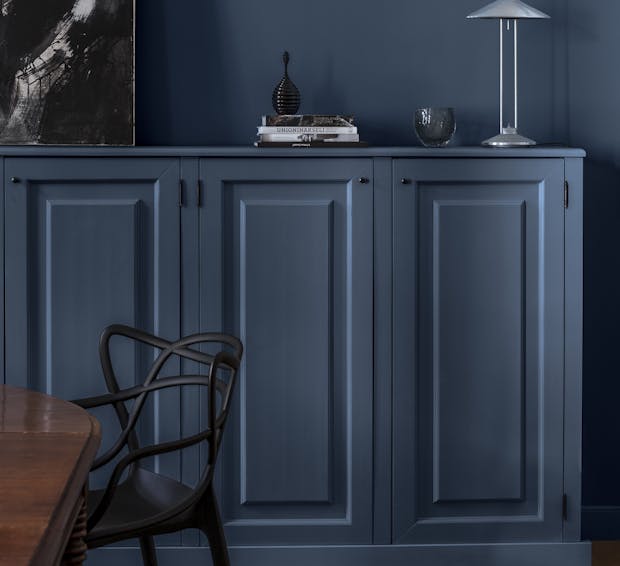 Blue cabinet and wall