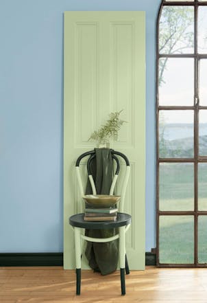 light green door