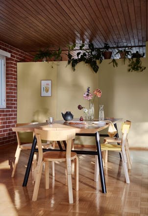 Open rustic dining space painted with Expance X394