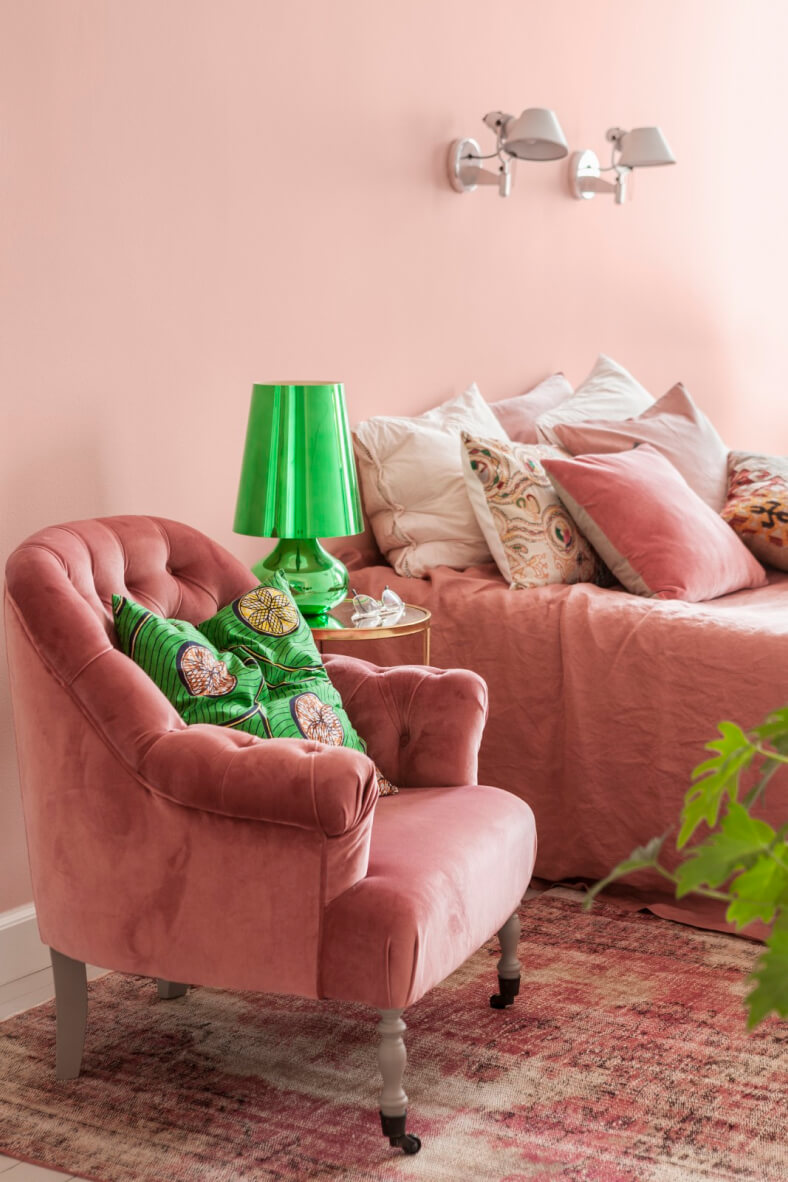 light pink bedroom wall