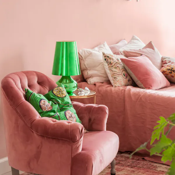light pink bedroom wall