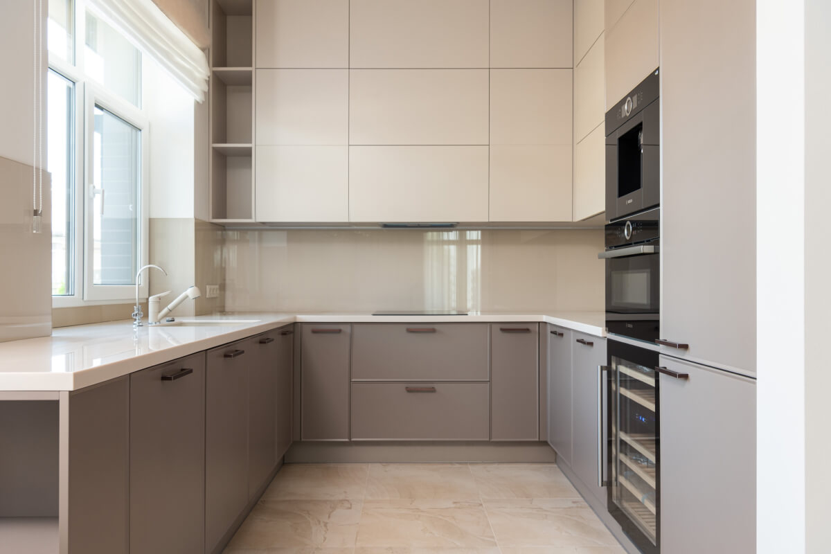 Grey kitchen cabinets
