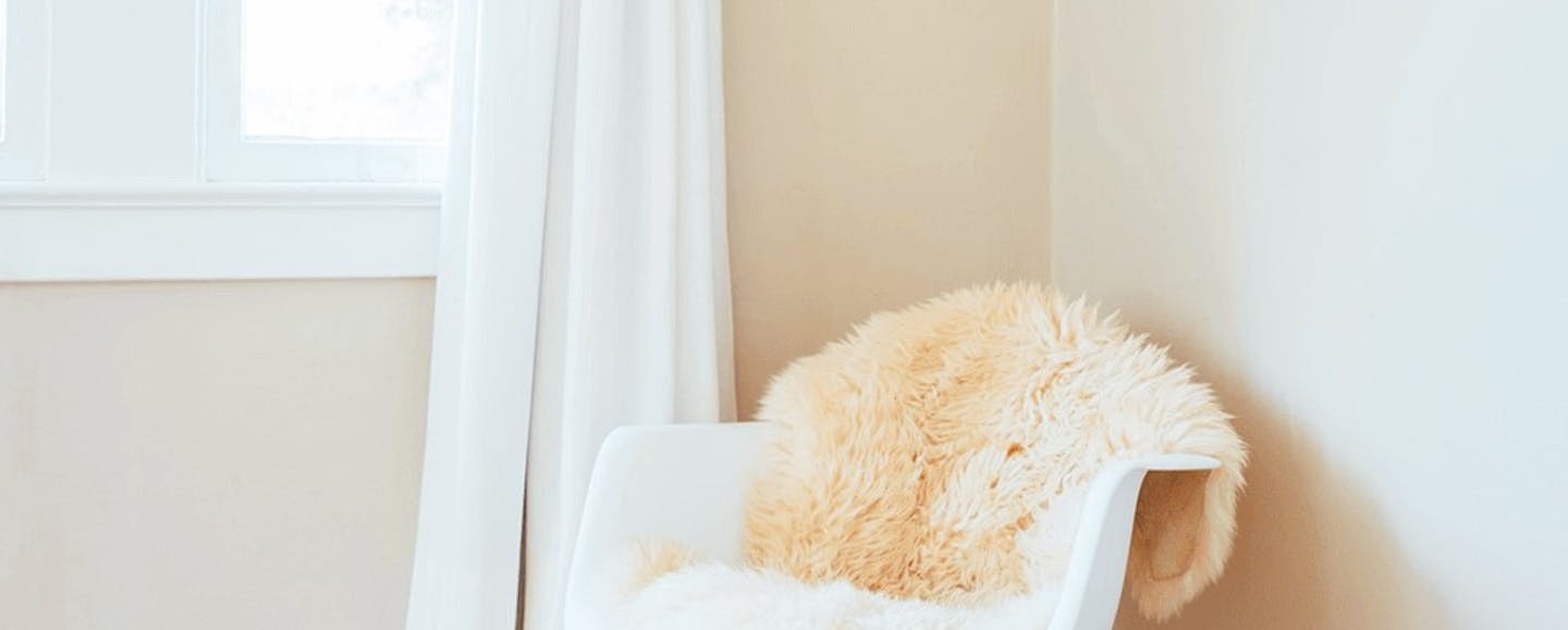 Room painted with a pale cream shade