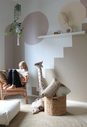 kids room painted with lama