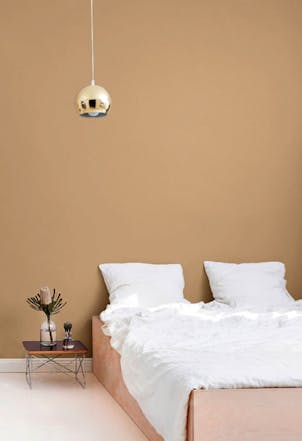Delicate caramel bedroom wall