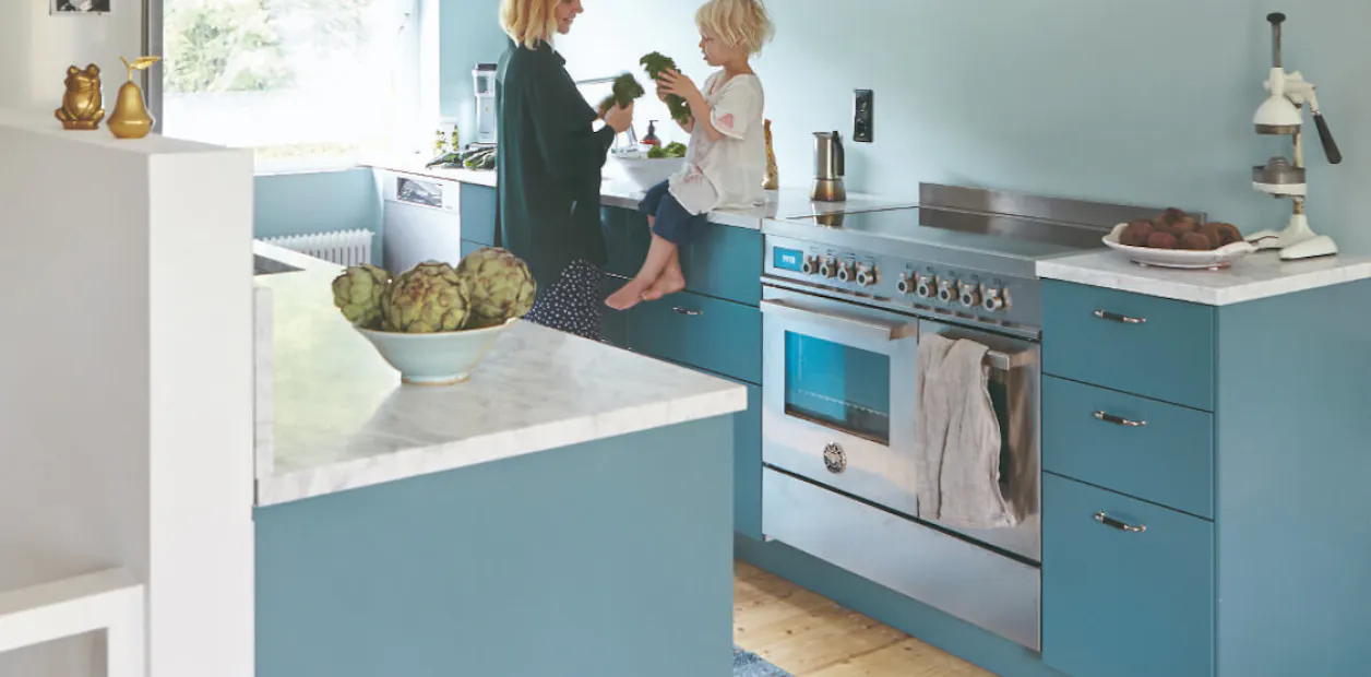 light blue kitchen cabinets
