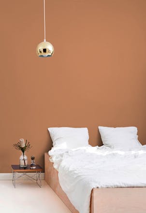 deep orange bedroom wall