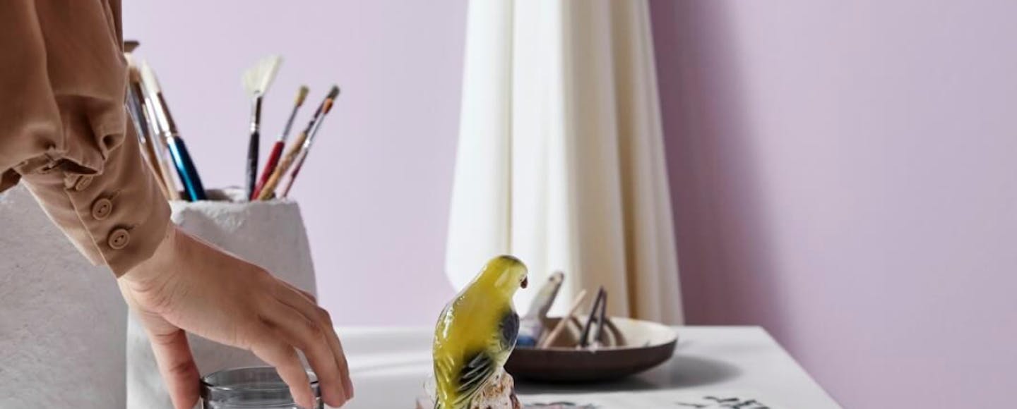 Soft lavender painted wall