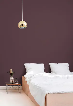 deep purple bedroom wall