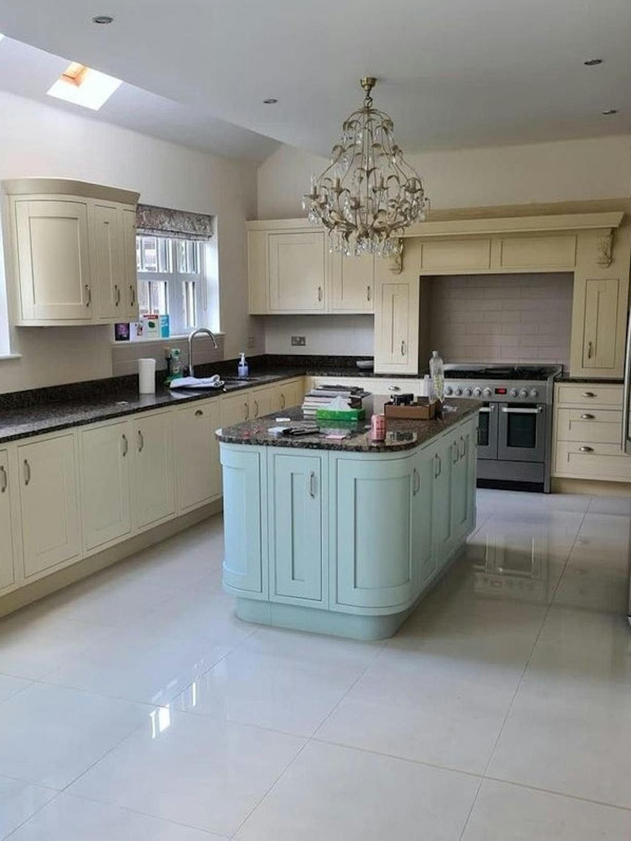 kitchen with light coloured cabinetry