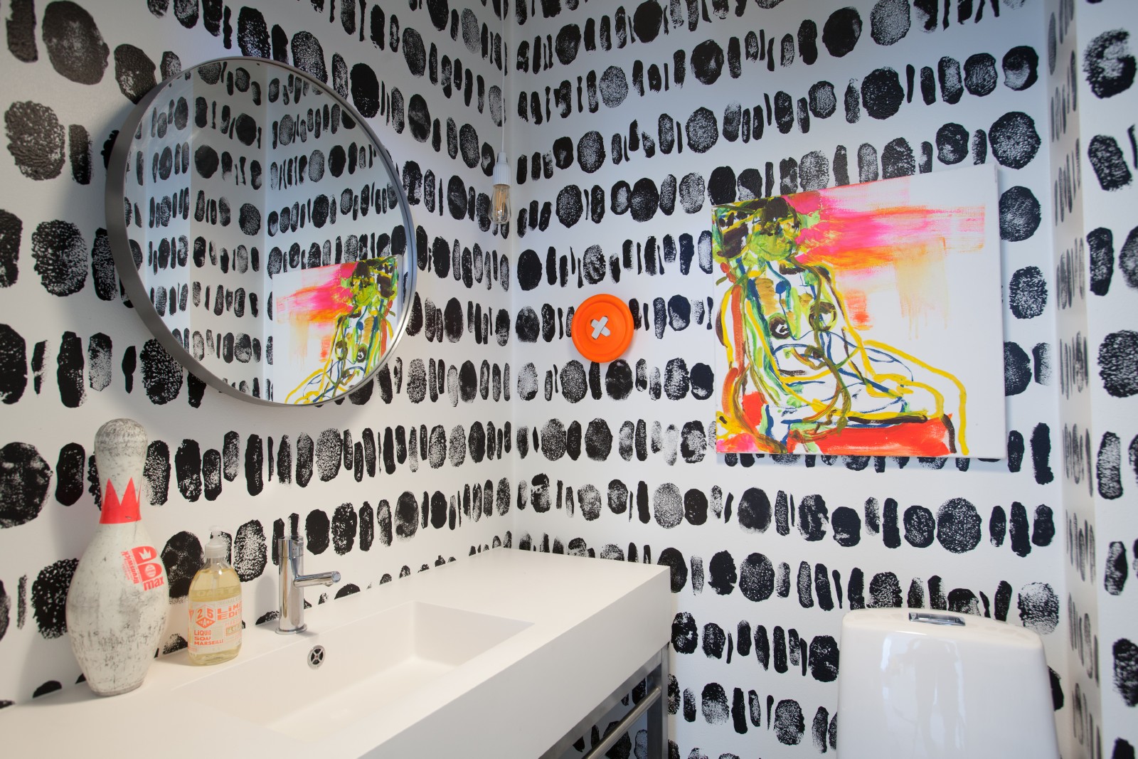 Monochrome Bathroom Pattern
