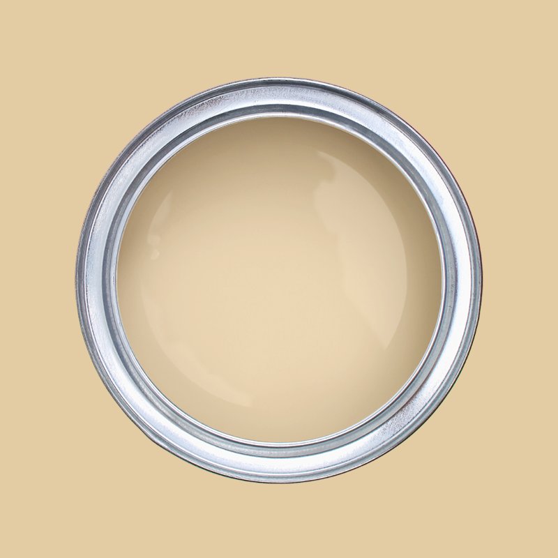 Paint pot from above with Tikkurila's Straw H456 in it