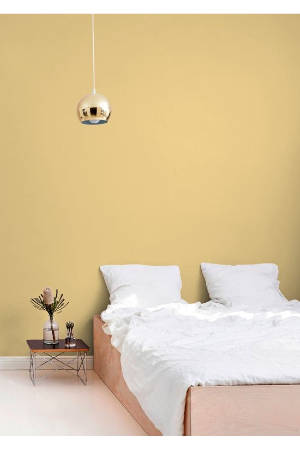 deep yellow bedroom wall