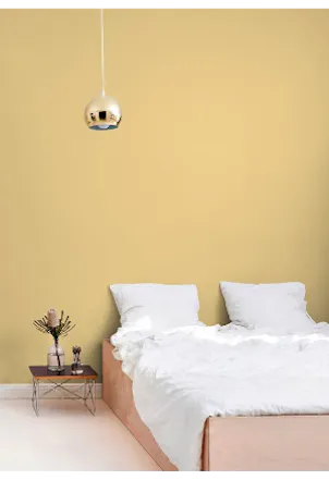 deep yellow bedroom wall