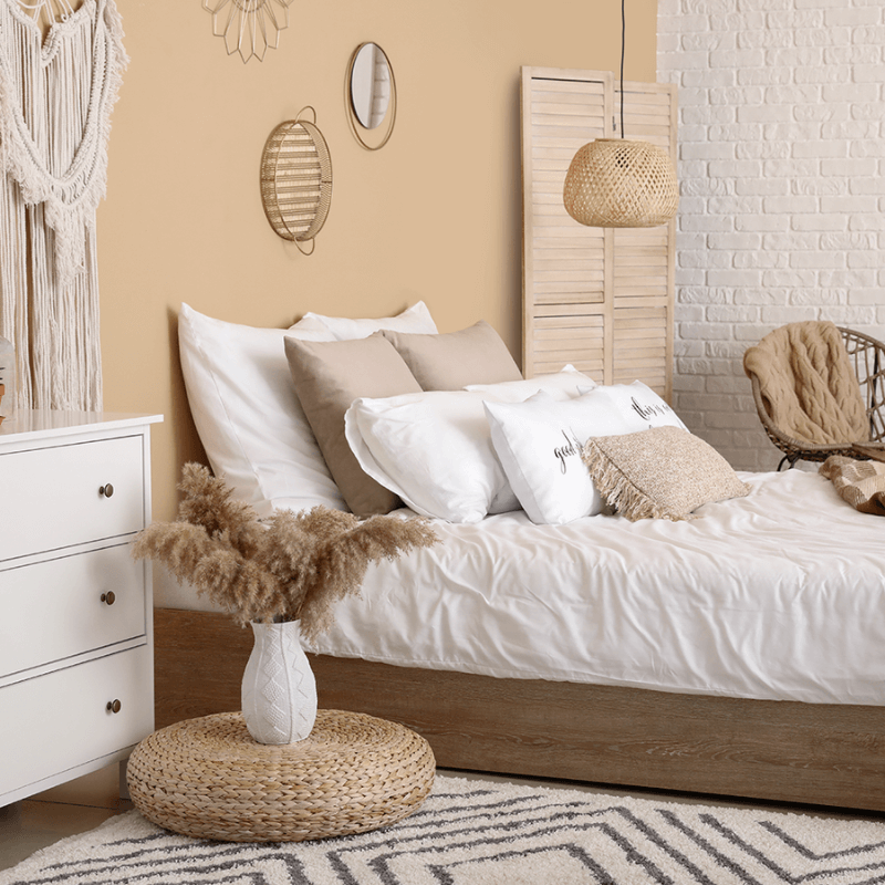 Slightly warm clay wall painted with Playa X395