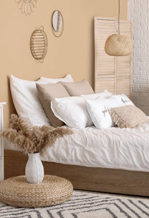 Slightly warm clay wall painted with Playa X395