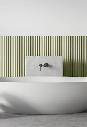 light green bathroom panelling