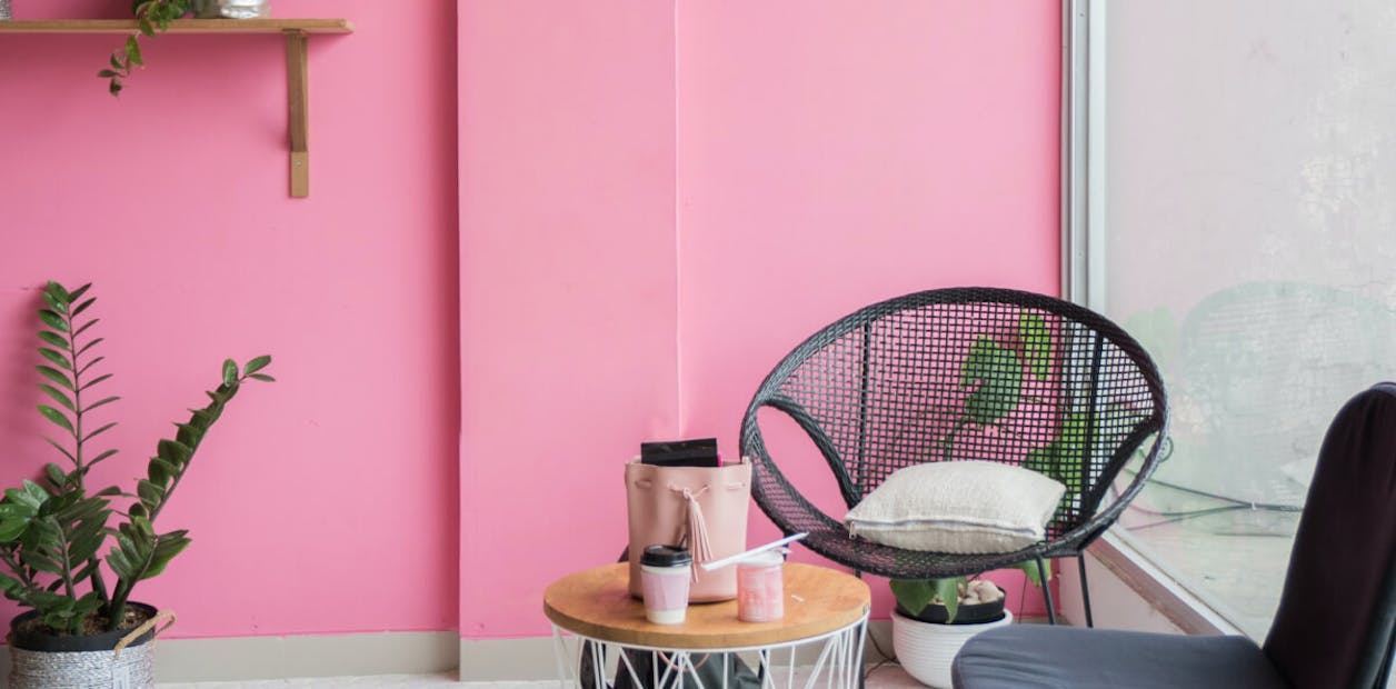 bright pink wall