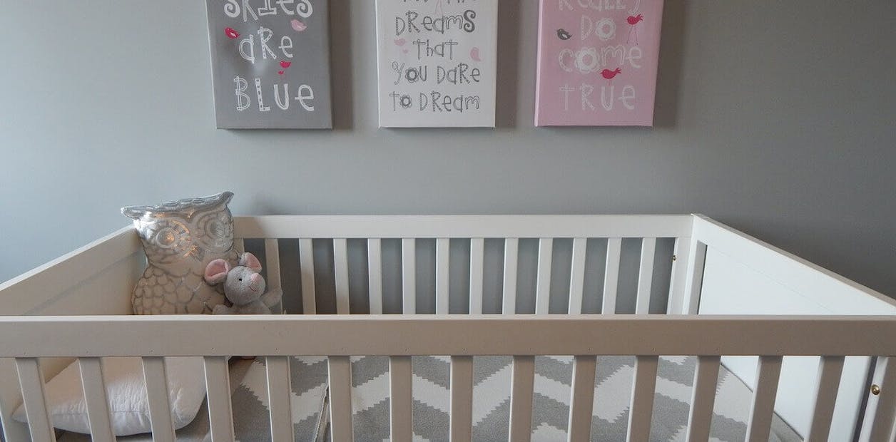Grey nursery wall