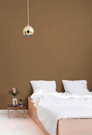 Deep caramel bedroom wall