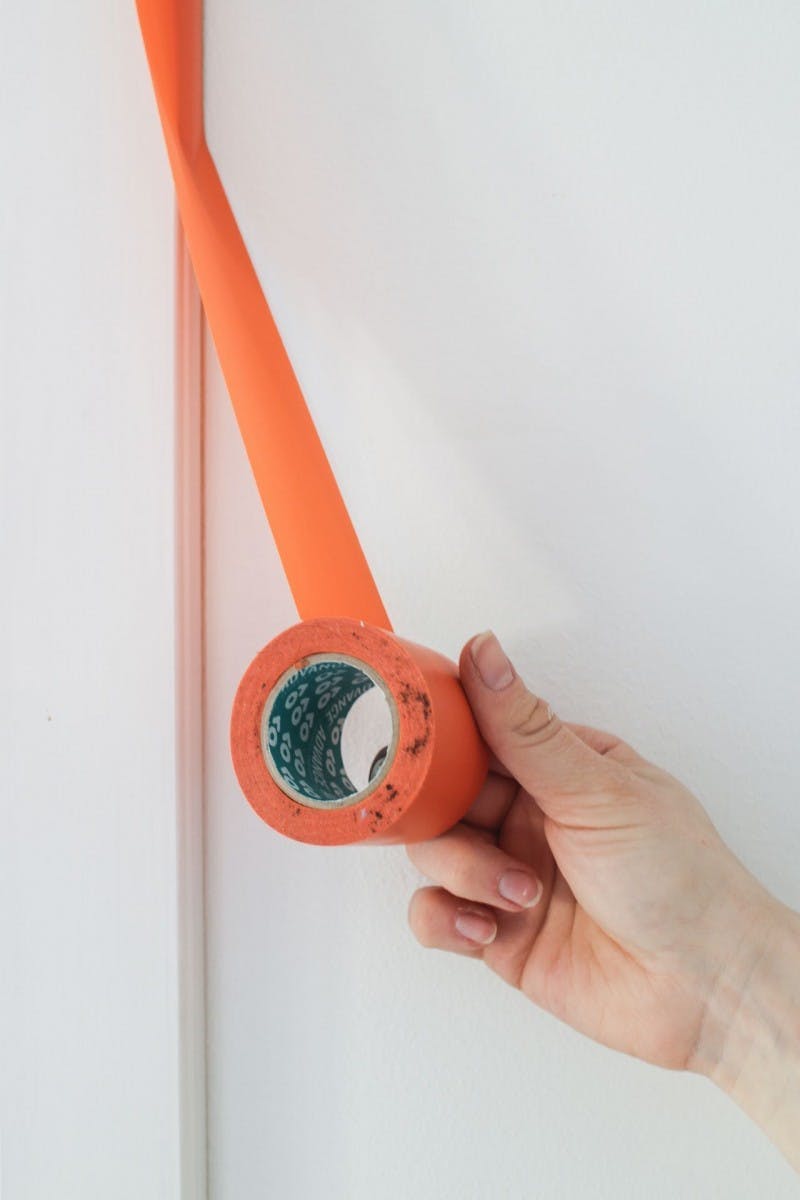 Masking Door Frame with Orange Masking Tape