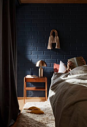 Denim N429 brick bedroom wall