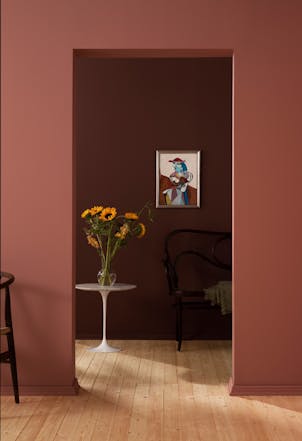 wall painted with deep Kestrel red