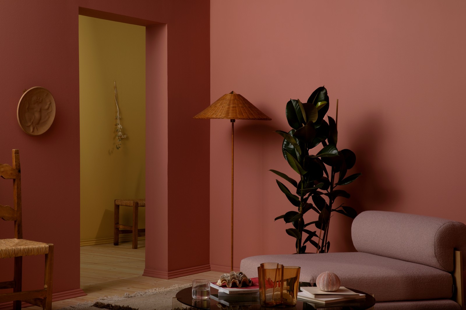 vibrant and warming red wall