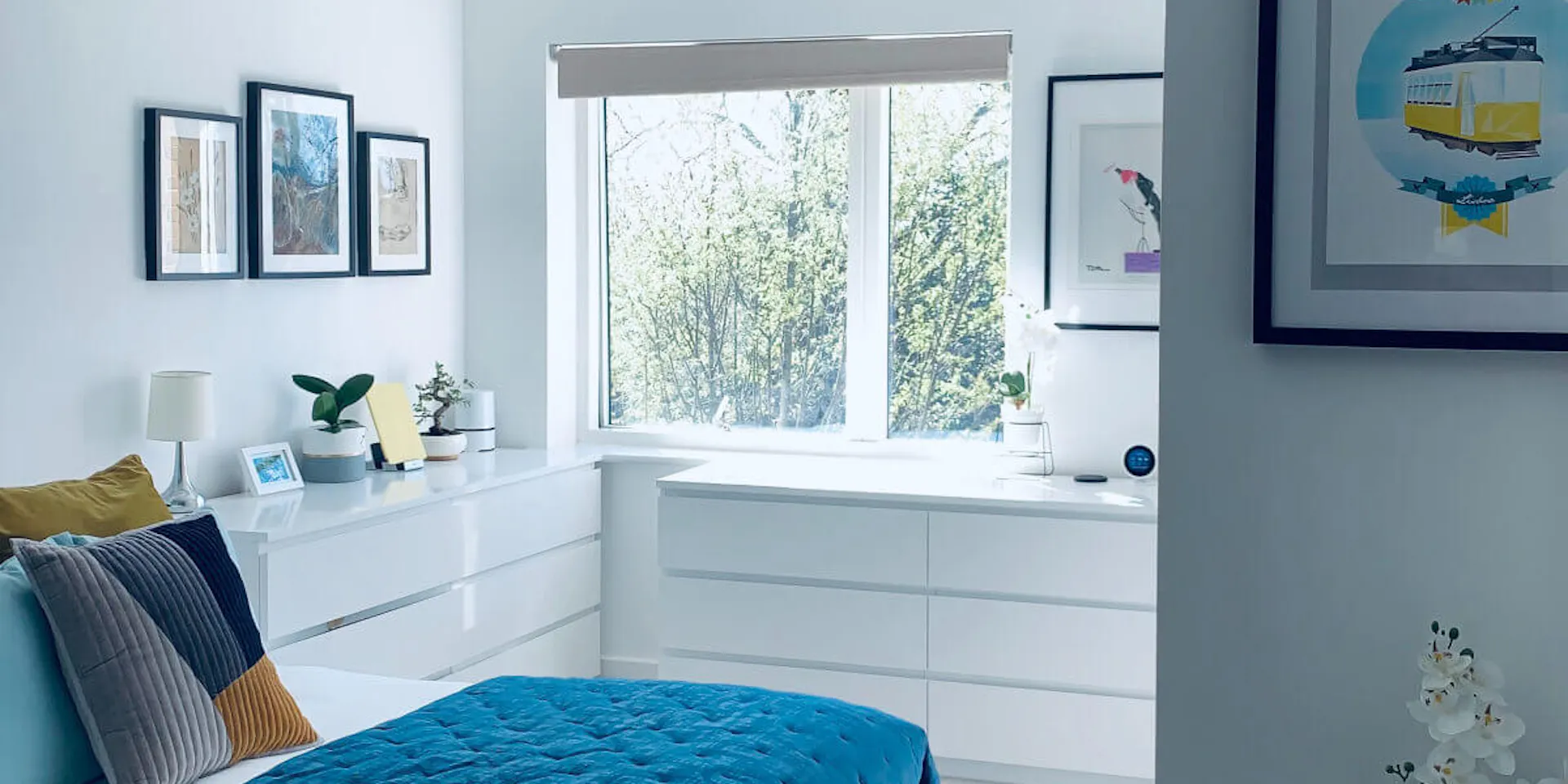 Light blue bedroom walls
