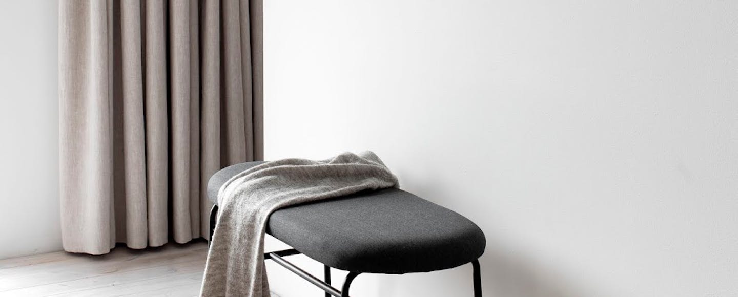 bench in a bright room