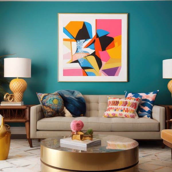 Living room leveraging Eclectic design