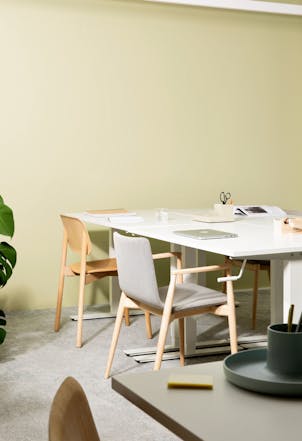 light olive dining room wall