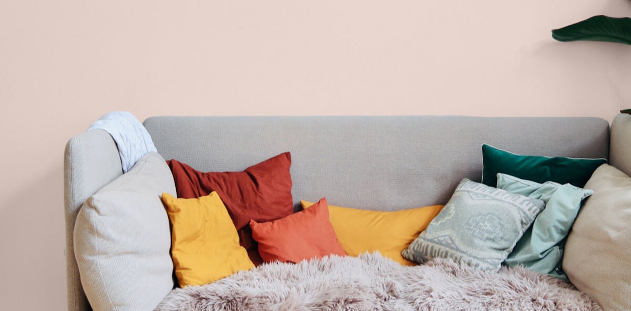 pink living room